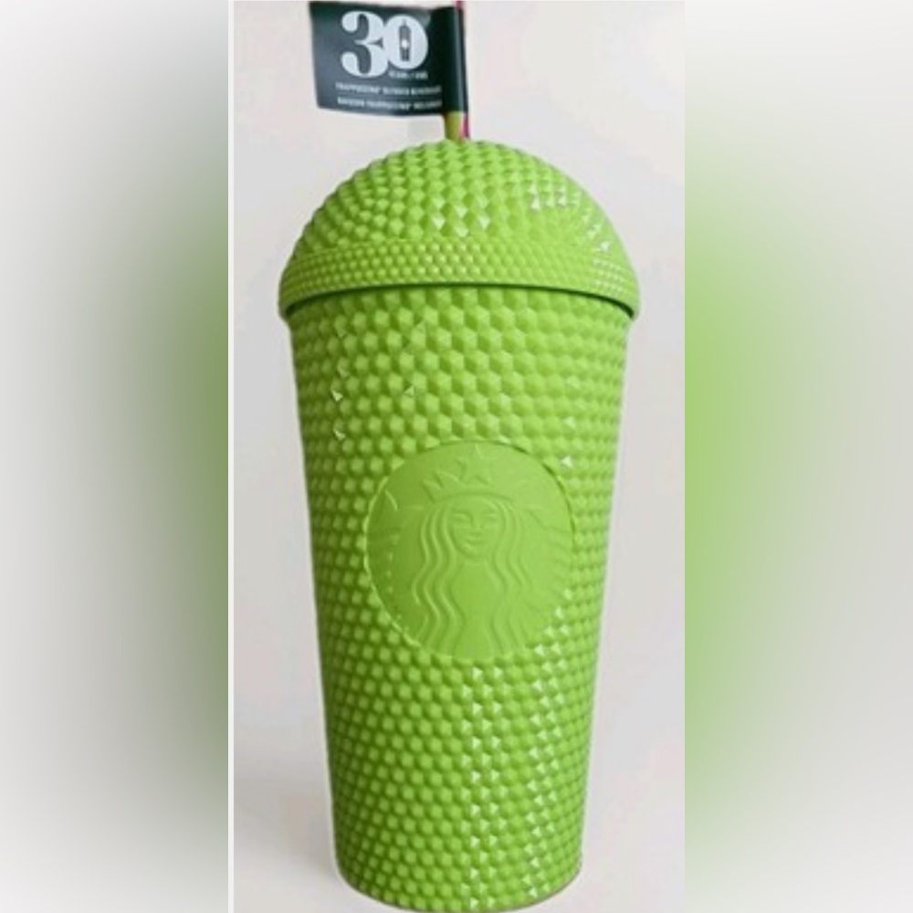 Starbucks 30th anniversary Frappuccino Lime Green Studded dome
